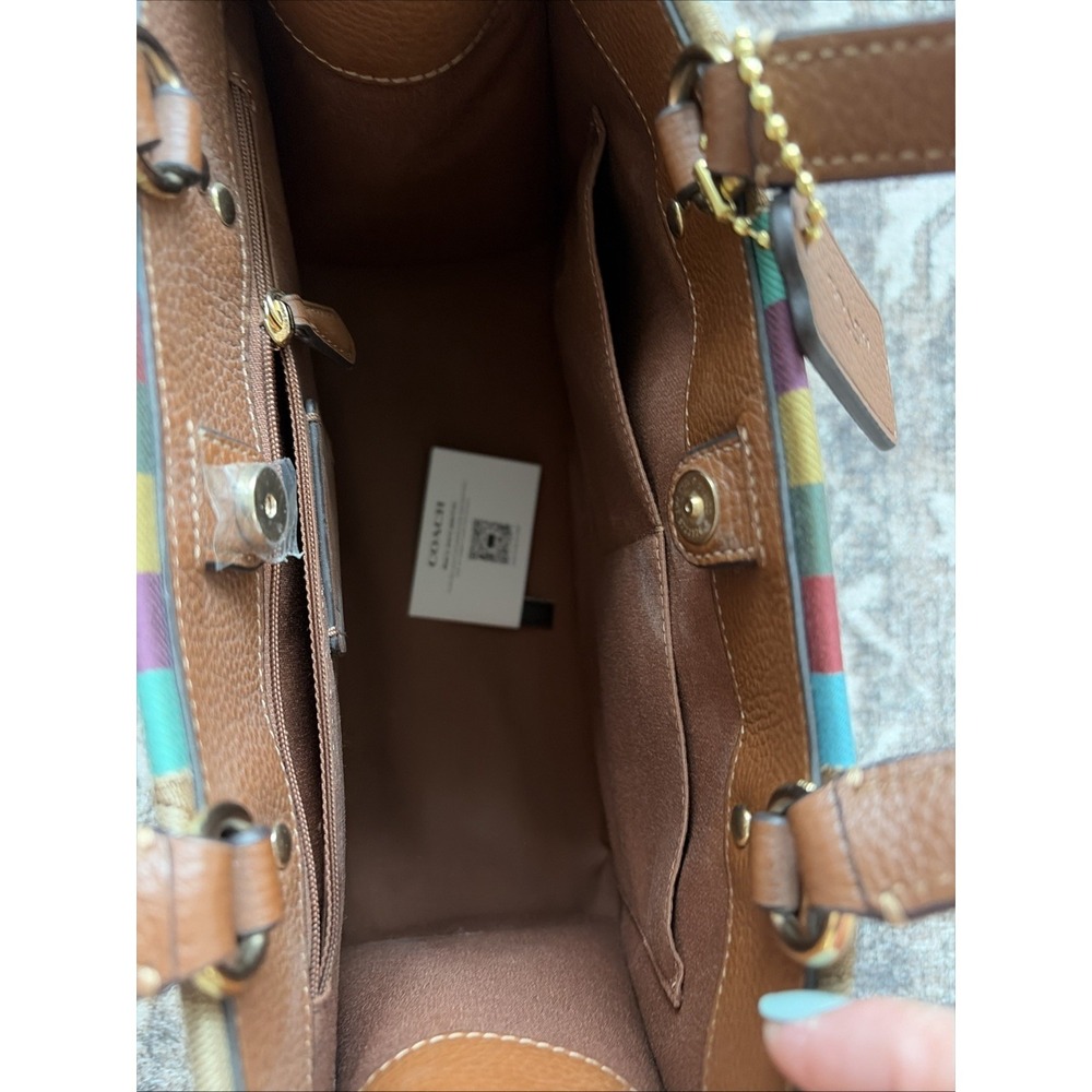 Coach Dempsey Tote Carryall In Signature Jacquard With Stripe And Patch - Picture 5 of 6
